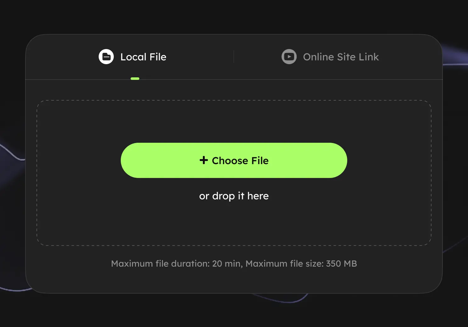 Carica file audio/video